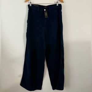 Dark Blue Wide-Leg Pants